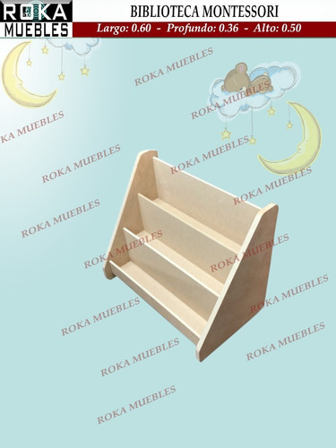 Imagen 1 de 1 de Biblioteca Porta Cuentos Montessori Infantil Fibrofacil Roka