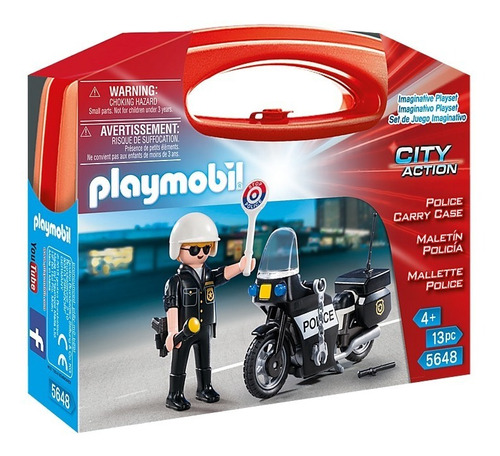 Playmobil Police Carry Case/maletin Policia Con Moto 5648