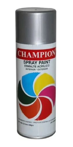 Pintura En Spray Marca Champion Color Plateado Brillante