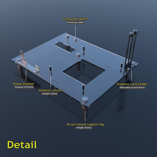 Banco De La Caja De Pc Abierto Diy Diy Acrílico Chasis Ratch