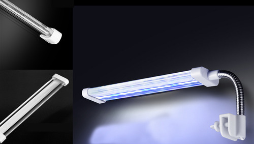 Luminaria Para Aquario Led Azul E Branco Dee5 17cm 8w D5p5 Luzes Azul-claro 127v