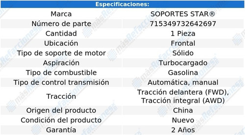 Repuesto Soporte Motor Frontal Eclipse L4 2.0l 90-94