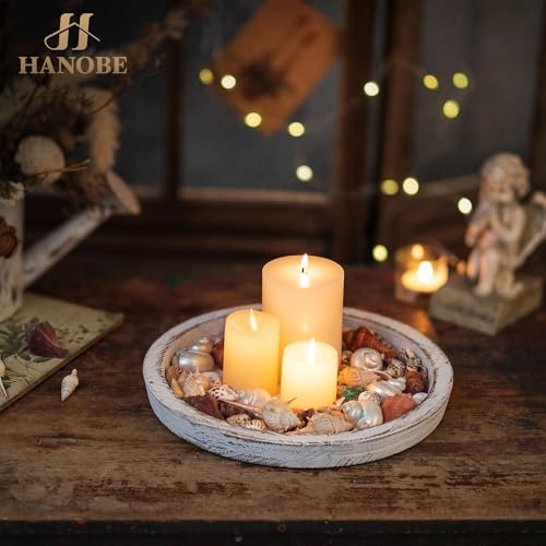 Bandeja Decorativa De Madera Para Velas Y Centros De Mesa