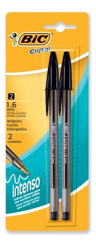 Boligrafo Bic Cristal Fashion 1.6mm X 2 Negro