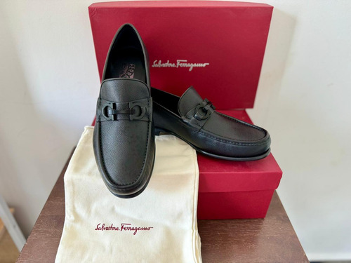 Zapatos Hombre Salvatore Ferragamo Crown Negro 9.5 Original
