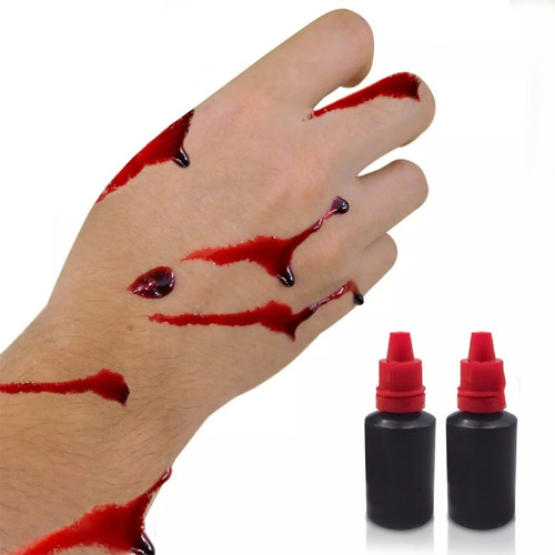 Sangre Falsa Artificial De Maquillaje Para Halloween Disfraz X 2unidades