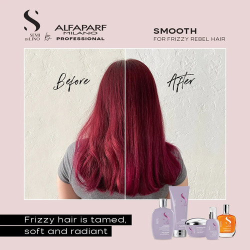 Shampoo Anti Frizz Sin Sal 1000ml + Crema Alfaparf Smooth