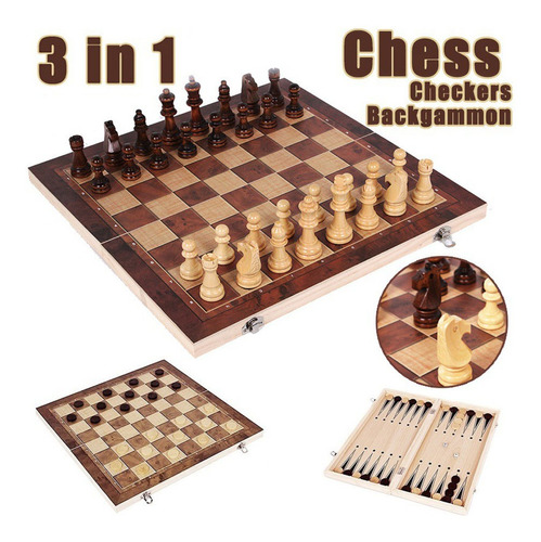 multicolor Ajedrez 32 x 28 CM madera juego de ajedrez para tres 