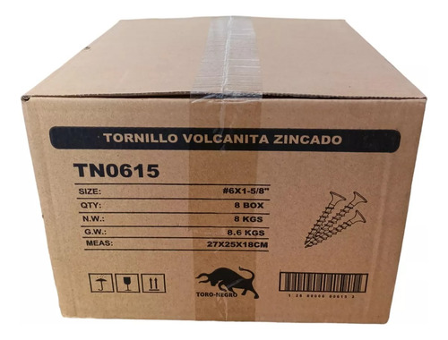 Tornillo Vulcanita Zincado 6x1 5/8 Caja De 8kg