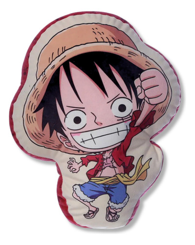 Almofada Formato Monkey D Luffy | One Piece | Kawaii Cor Colorido