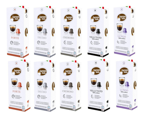 100 Capsulas De Cafe Para Nespresso - Kit Sabores Italianos