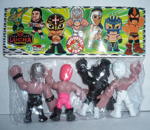 Luchadores La Parka - Set De 4 Juguete Lucha Libre Bootleg