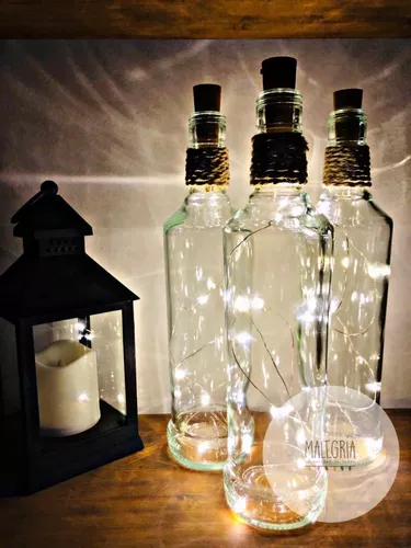 luz blanca cálida Lámpara de Navidad con pilas de la botella de vino del tapón del partido LED cadena luces LED de la lámpara yarda del jardín de la lámpara decorativa