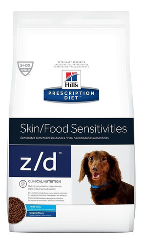 Alimento Hill's Prescription Diet Skin/Food Sensitivities z/d para cão de raça pequena sabor mix em sacola de 7lb