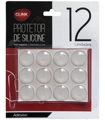 Protetor Batente Gota Silicone Adesivo Multiuso Móveis Vidro Cor Transparente