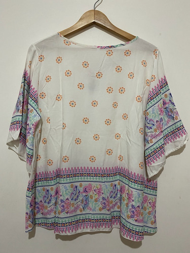 Blusa Túnica De Algodón Y Poliester Estampada Con Lazo Sami