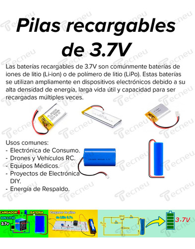 Para ' 3 Baterías Recargables 3500mah Energía 307090 3.7v /