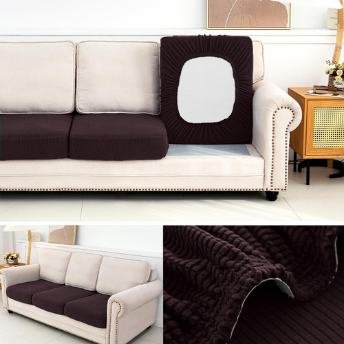 3 Pzs Fundas Elásticas Para Cojín Asiento De Sofá Sillón