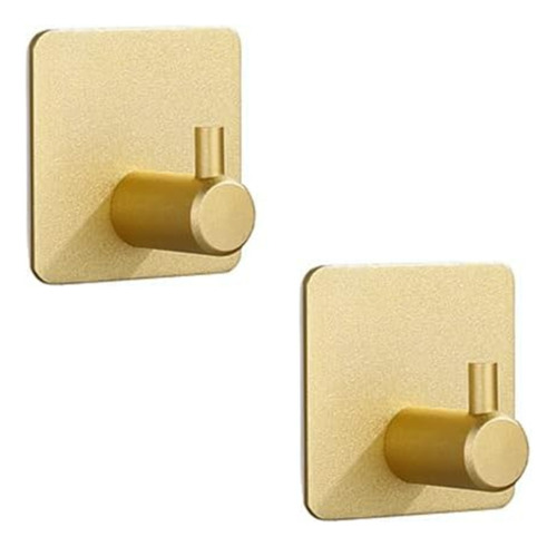 Kit 04 Un Gancho De Parede Adesivo Toalhas Bolsas Roupas Chaves Cor Dourado Alto Padrão Great Home
