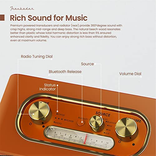 Altavoz Bluetooth Radio Retro Portátil Altavoz Bluetooth Vin