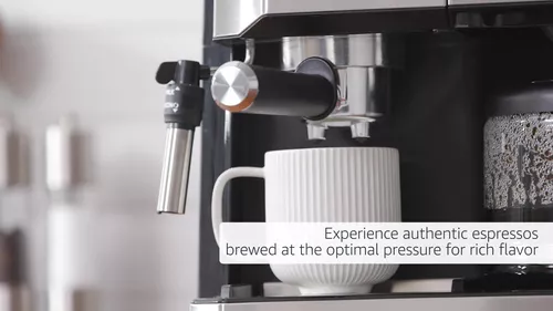 De'Longhi Combinación de cafetera y máquina de café especial de todo en uno  + Máquina de leche ajustable avanzada para Cappuccino & Latte + Cafetería  de vidrio 10 taza, com532m : Hogar y Cocina 