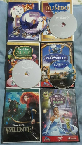 Dvd Aristogatas+dumbo+alice+ratatouille+valente+princesa A27
