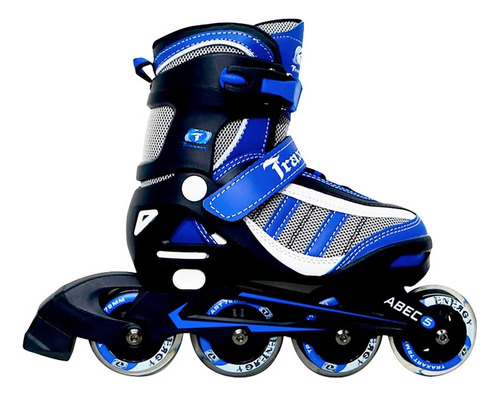 Patins Inline Juvenil Traxart Energy Azul Ajustavel Abec 5