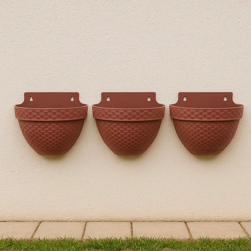 Kit 3 Vasos Meia Lua Jardim Vertical 3 Litros