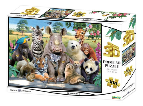 Puzzle Rompecabeza X 500 Pzs 3d Animales De La Selva 10009