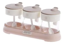 Comprar Set De 3 Condimenteros Con Cucharita Y Base 