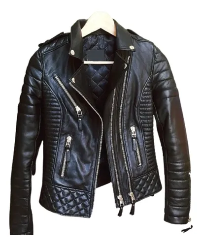 Jaqueta riffel best sale couro