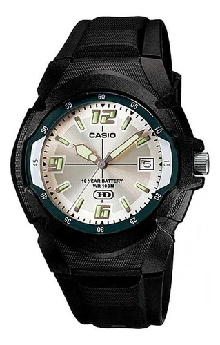 Reloj Casio Hombre Mw-600f Sumergible Oficial Color De La Malla Negro Color Del Bisel Negro Color Del Fondo Plateado