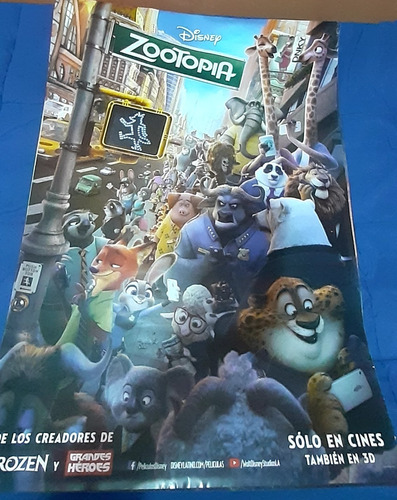 Poster Original De Cine/ Zootopia/ Disney/ 2016/ 