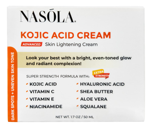 Nasola Kojic Acid Cream - Crema Natural Para Aclarar Y Blanq