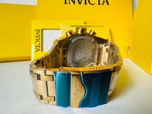 Reloj Pulsera Invicta Bolt Seuz Fondo Negro Dorado Dorado Negro (Usado)