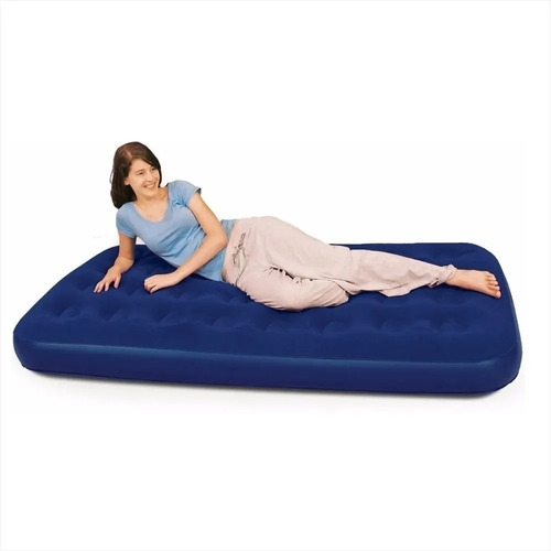 Colchon Inflable 1 Plaza Cama Bestway Azul Hasta 150kg 1,85m