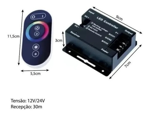 Kit Iluminação Piscina 2 Led 11w Rgb + Comando Touch
