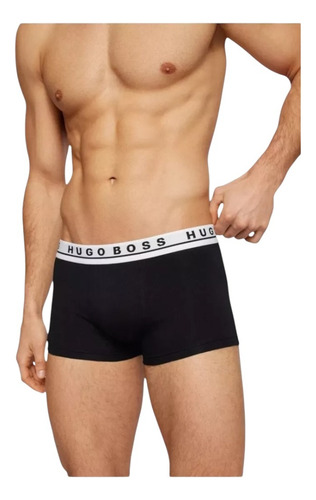 Boxer Trunk Hugo Boss 3 Pack Negro Algodón Para Hombre