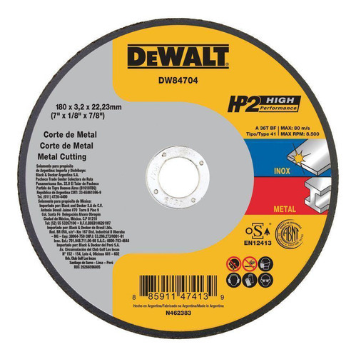 Disco De Corte Hp2 - 7x 3,2mm X 7/8 Dw84704