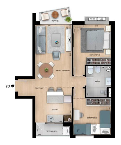 Venta Departamento 2 Dormitorios Terraza Barbacoa- Centro (montevideo)