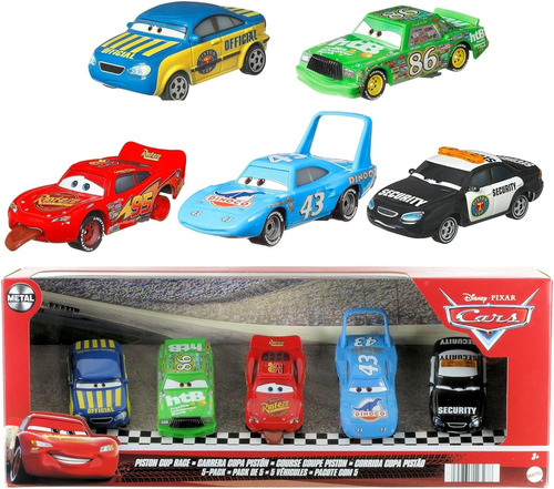 Set De Autos Cars X 5 - Carrera Copa Piston - Mattel