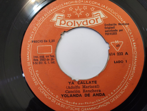 Vinilo Single De Yolanda Anda Perdón (a152