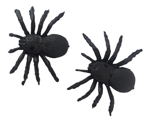 Araña Grande Plastico Halloween Decoración X 2