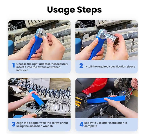 Llave De Extensión Con Adaptadores De 1/2 1/4 Y 3/8 Pulgadas