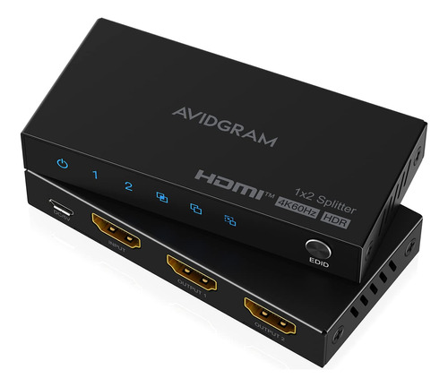 Divisor Hdmi 1 En 2 Salidas 4k 60hz 4:4:4, Avidgram Hdmi 2 P