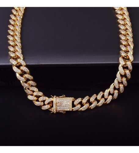 Collar Gargantilla Cadena Cubana Con Circonitas
