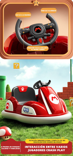 Mario Kart Go Kart 12v Montable Eléctrico Con Sonidos Drift