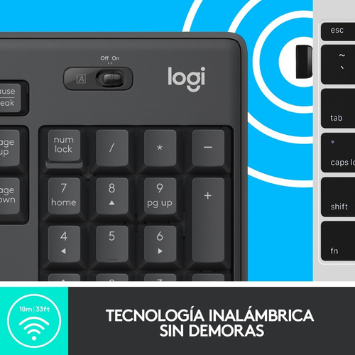 Imagen 9 de 10 de Kit de teclado y mouse inalámbrico Logitech MK295 Español Latinoamérica de color negro
