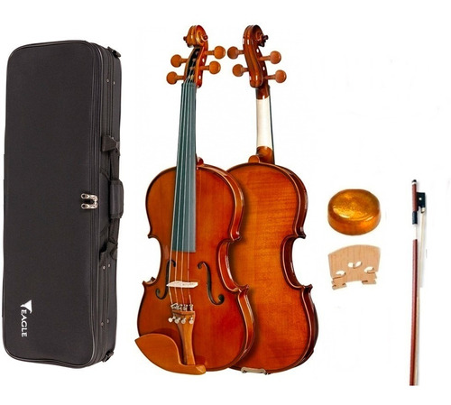 Violino Eagle 3/4 Ve431 Case Luxo Breu Arco Completo Ve 431 Cor Marrom