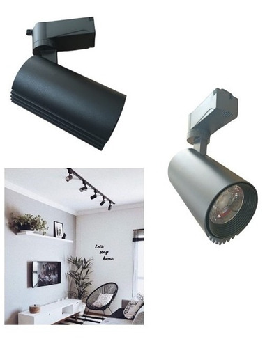 Spot Led Track Light Negro Para Riel 20w Potente 4000k